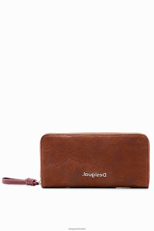 accesorio 4802L1294 mujer Desigual cartera grande con bordado floral - Desigual sale damen
