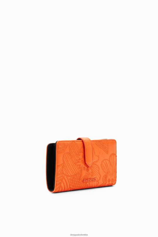 accesorio 4802L1339 mujer Desigual cartera mediana con flores bordadas - Desigual sale damen