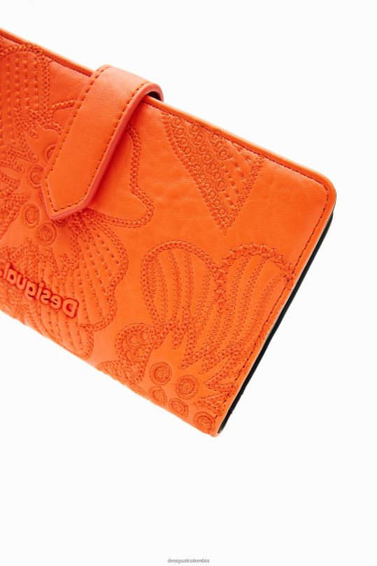 accesorio 4802L1339 mujer Desigual cartera mediana con flores bordadas - Desigual sale damen