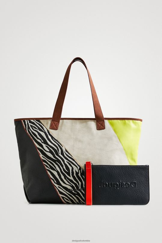accesorio 4802L1398 mujer Desigual bolso shopper xl patchwork - Desigual Colombia Medellín