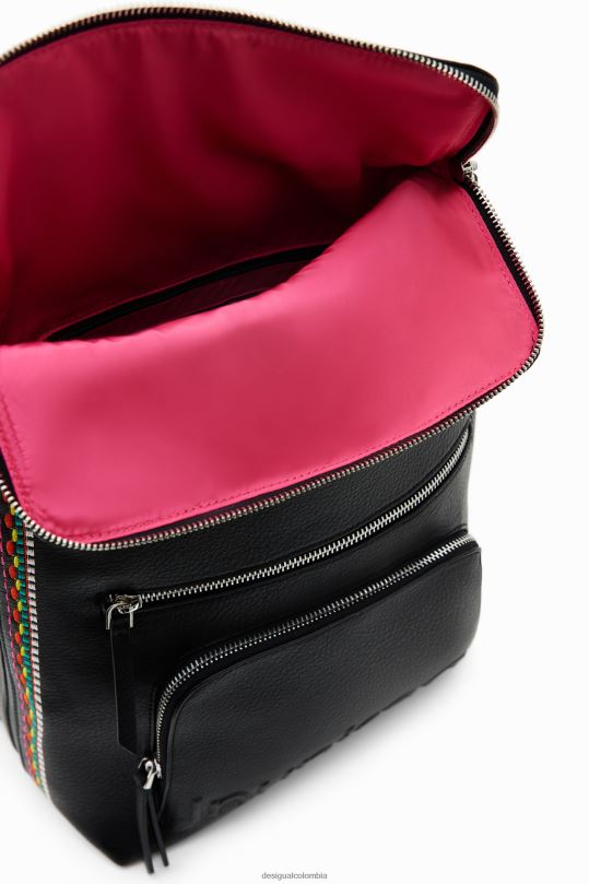 accesorio 4802L1183 mujer Desigual mochila mediana con solapa bordada - Desigual sales online