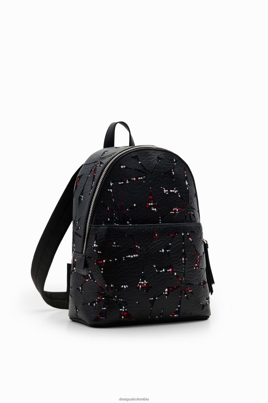 accesorio 4802L1219 mujer Desigual mochila pequeña con flores troqueladas - Desigual Colombia rebajas