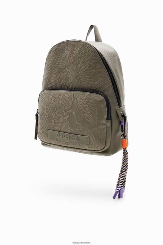 accesorio 4802L1220 mujer Desigual mochila pequeña con bordado floral - Desigual sale damen