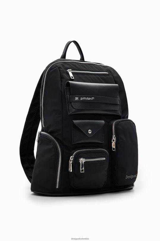 accesorio 4802L1228 mujer Desigual mochila grande con bolsillos de nailon - Desigual shop
