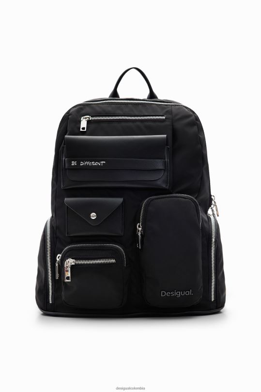 accesorio 4802L1228 mujer Desigual mochila grande con bolsillos de nailon - Desigual shop