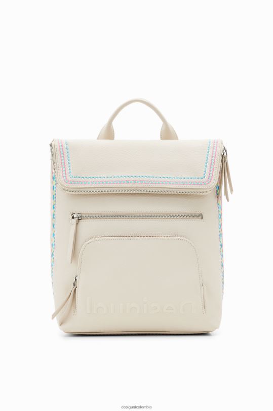 accesorio 4802L1357 mujer Desigual mochila mediana con solapa bordada - Desigual Colombia rebajas