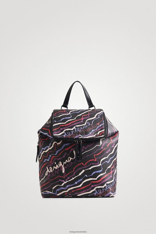 accesorio 4802L1374 mujer Desigual mochila pintada con efecto de cuero - Desigual shop