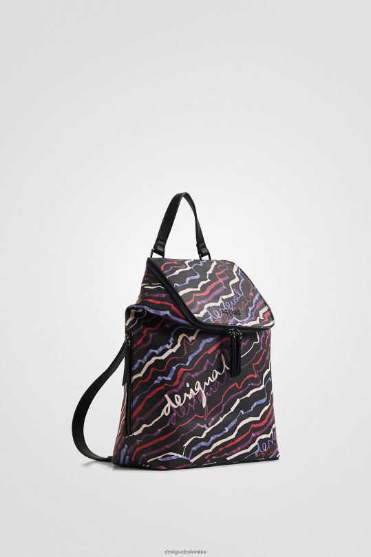 accesorio 4802L1374 mujer Desigual mochila pintada con efecto de cuero - Desigual shop