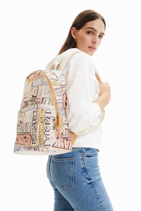 Desigual zapatos Colombia - accesorio 4802L572 mujer Desigual mochila mediana con logo artístico