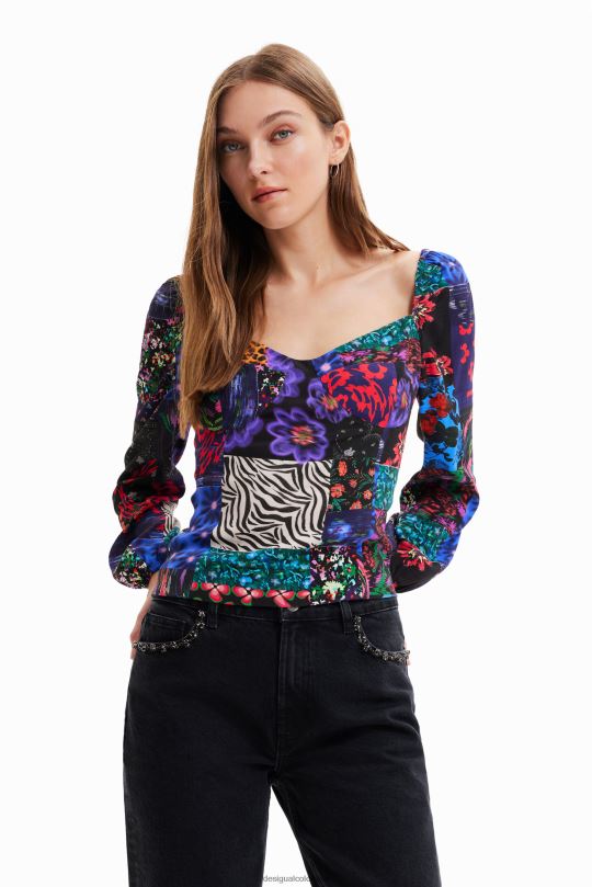 blusas Desigual bogota - ropa 4802L1035 mujer Desigual blusa con corsé y patchwork