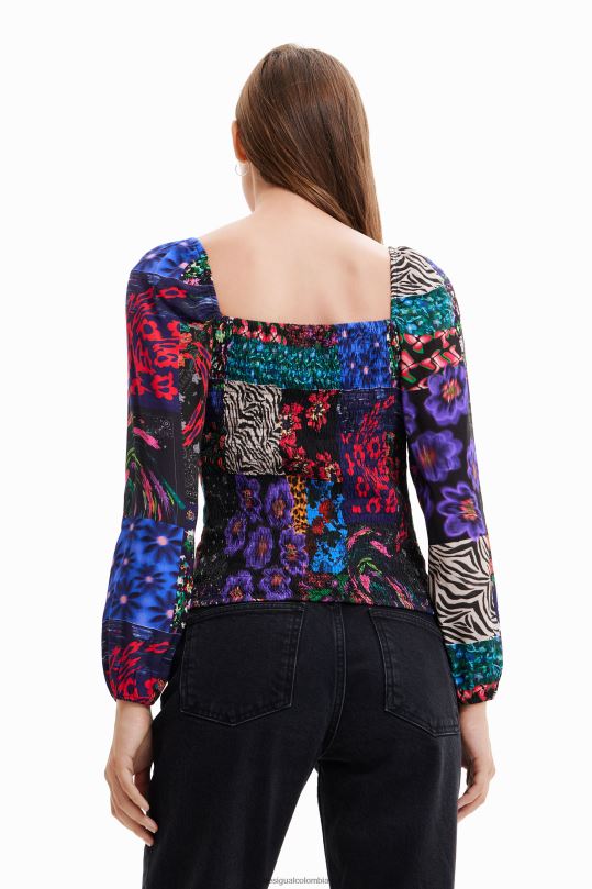 blusas Desigual bogota - ropa 4802L1035 mujer Desigual blusa con corsé y patchwork