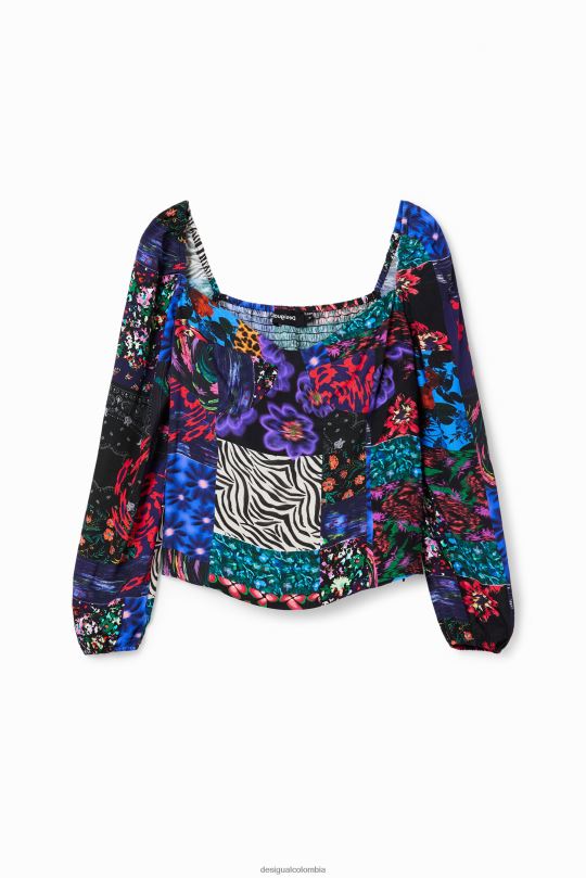 blusas Desigual bogota - ropa 4802L1035 mujer Desigual blusa con corsé y patchwork