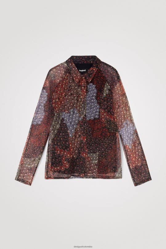 ropa 4802L1040 mujer Desigual frisos blusa elastica - Desigual Colombia rebajas
