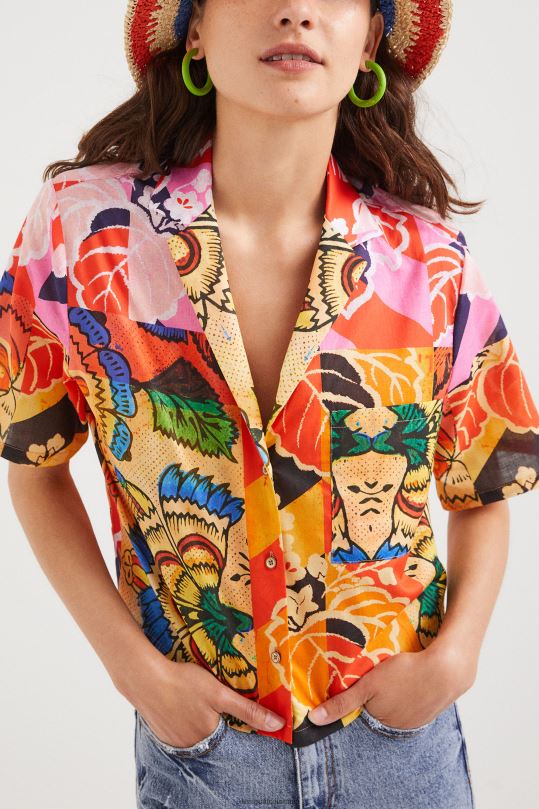ropa 4802L1064 mujer Desigual metro. camisa tropical de christian lacroix - Desigual sale damen