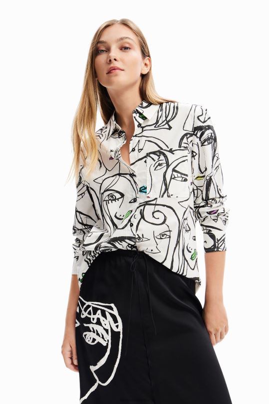 blusas Desigual bogota - ropa 4802L10 mujer Desigual camisa de caras artísticas