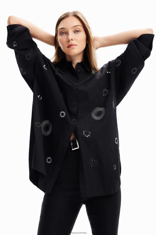 Desigual Colombia - ropa 4802L161 mujer Desigual camisa oversize bordada