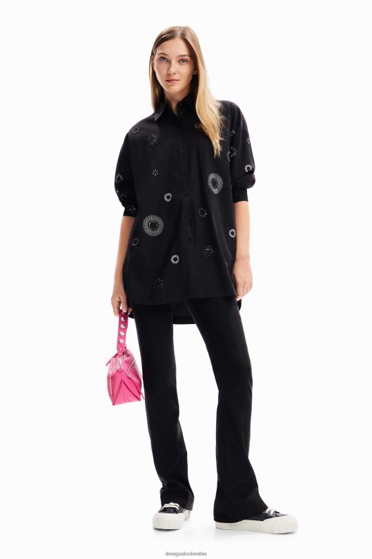 Desigual Colombia - ropa 4802L161 mujer Desigual camisa oversize bordada