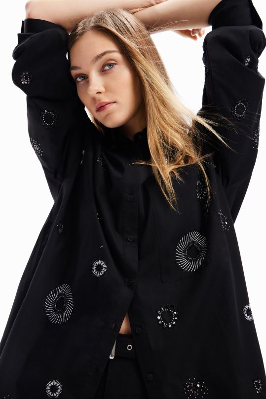 Desigual Colombia - ropa 4802L161 mujer Desigual camisa oversize bordada