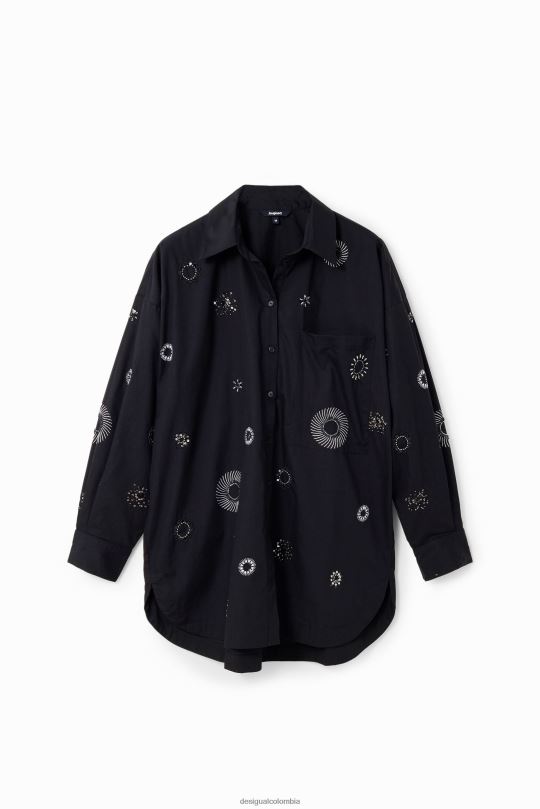 Desigual Colombia - ropa 4802L161 mujer Desigual camisa oversize bordada
