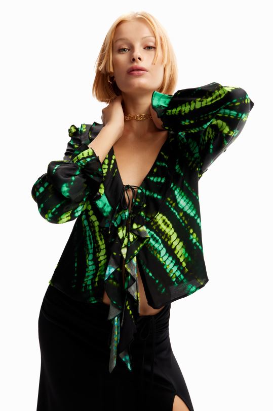 blusas Desigual bogota - ropa 4802L166 mujer Desigual blusa con volantes y efecto tie-dye
