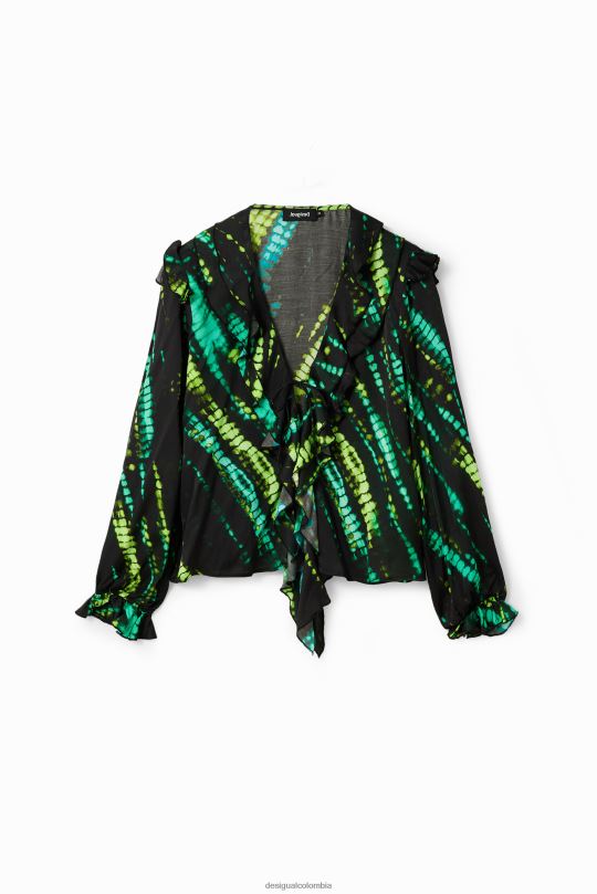 blusas Desigual bogota - ropa 4802L166 mujer Desigual blusa con volantes y efecto tie-dye