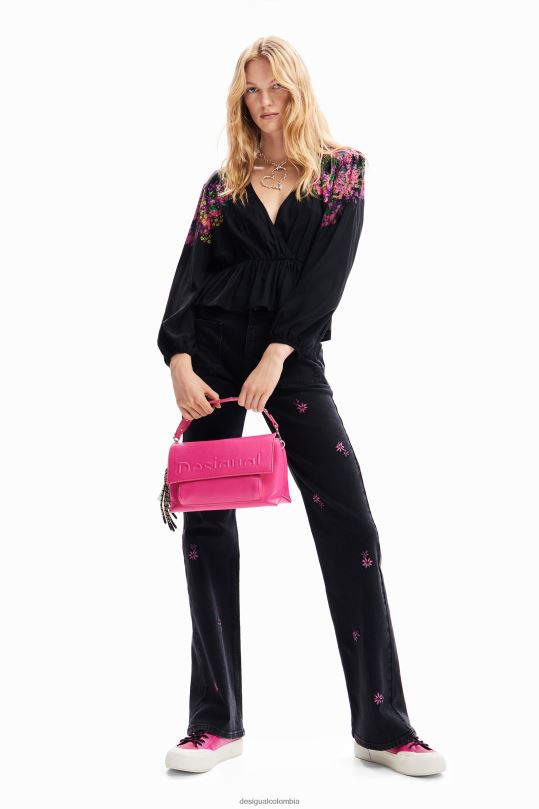 ropa 4802L212 mujer Desigual blusa cruzada digital con estampado floral - Desigual sales online