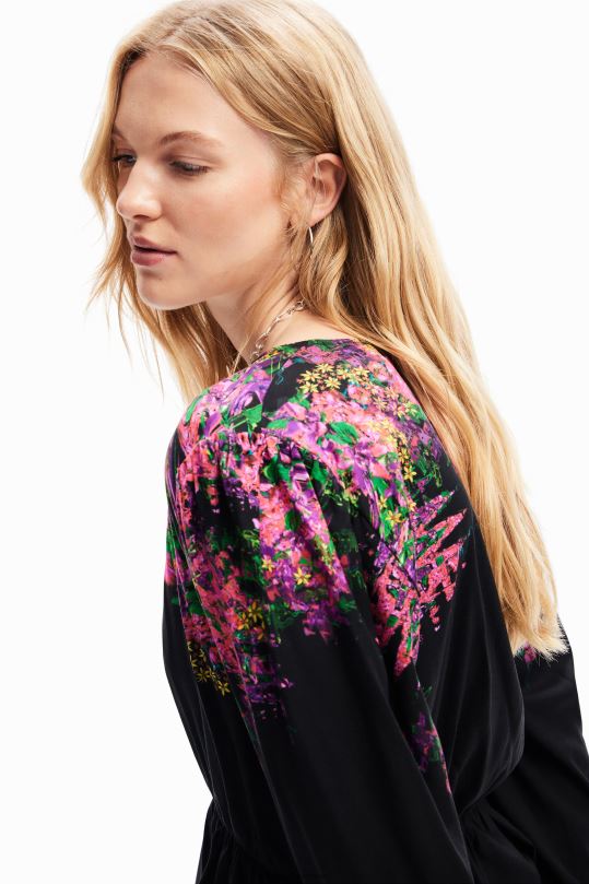 ropa 4802L212 mujer Desigual blusa cruzada digital con estampado floral - Desigual sales online