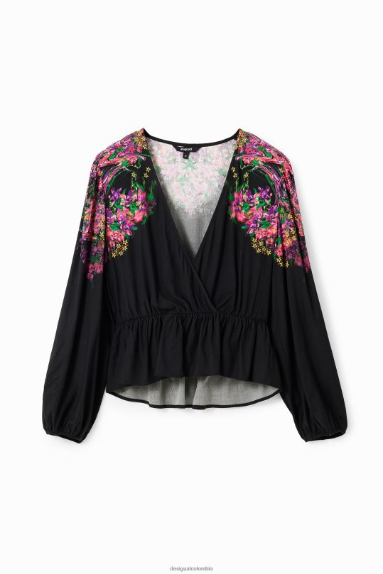 ropa 4802L212 mujer Desigual blusa cruzada digital con estampado floral - Desigual sales online
