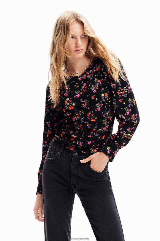 Desigual Colombia - ropa 4802L258 mujer Desigual blusa floral fruncida