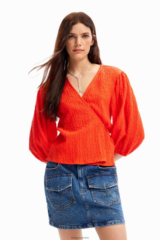 blusas Desigual bogota - ropa 4802L267 mujer Desigual blusa cruzada texturizada
