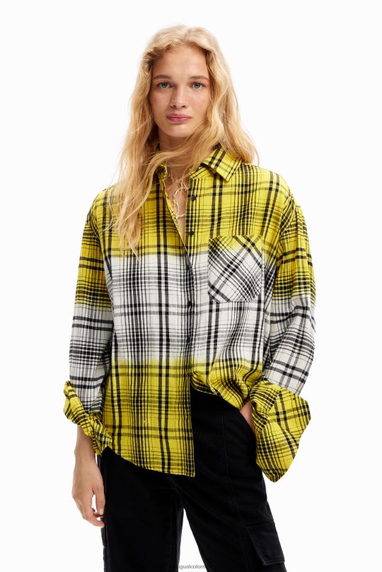 ropa 4802L270 mujer Desigual camisa a cuadros degradada - Desigual Colombia rebajas