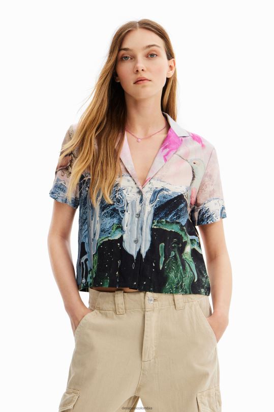 ropa 4802L276 mujer Desigual camisa corta de fantasía - Desigual sale damen
