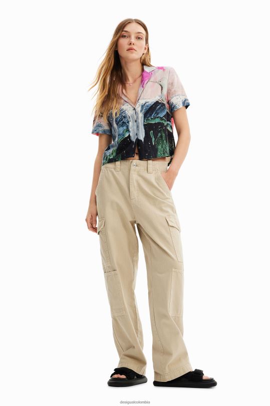 ropa 4802L276 mujer Desigual camisa corta de fantasía - Desigual sale damen