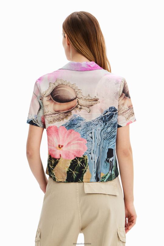 ropa 4802L276 mujer Desigual camisa corta de fantasía - Desigual sale damen