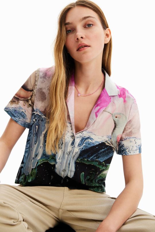 ropa 4802L276 mujer Desigual camisa corta de fantasía - Desigual sale damen