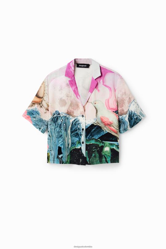 ropa 4802L276 mujer Desigual camisa corta de fantasía - Desigual sale damen