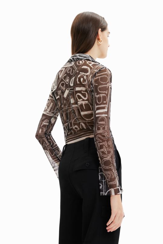 ropa 4802L347 mujer Desigual camisa corta de tul delgada - Desigual Colombia Medellín