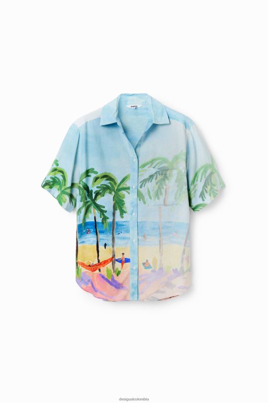 Desigual Colombia - ropa 4802L368 mujer Desigual camisa oversize de lino tropical