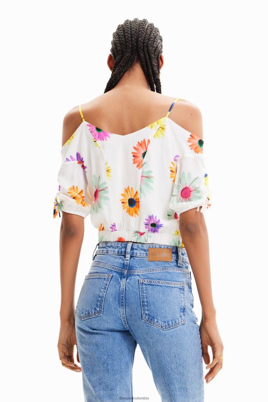 Desigual Colombia bolsos - ropa 4802L400 mujer Desigual blusa corta fruncida con flores