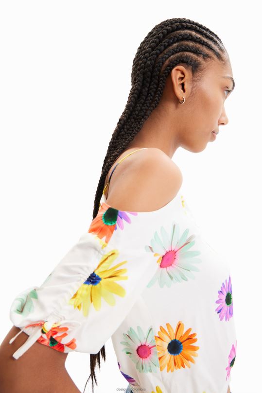 Desigual Colombia bolsos - ropa 4802L400 mujer Desigual blusa corta fruncida con flores