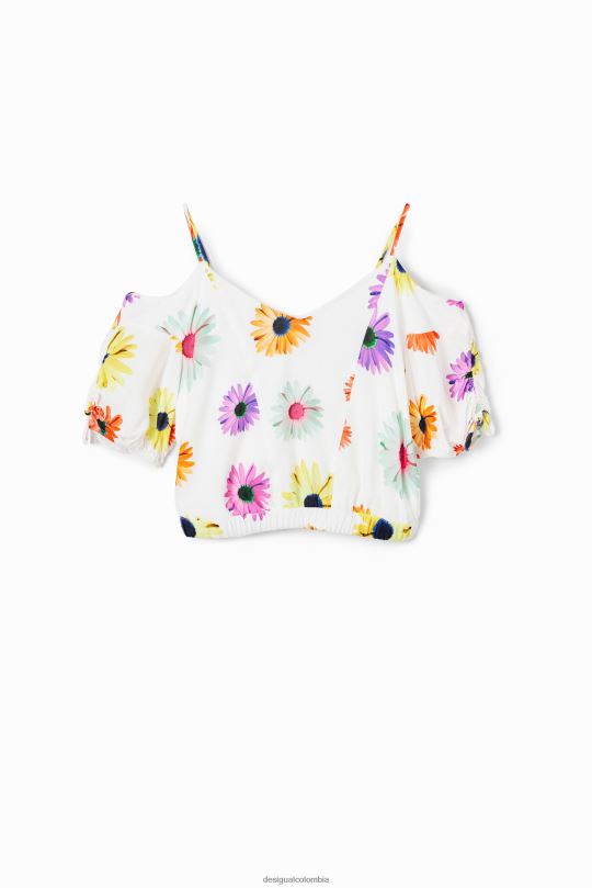 Desigual Colombia bolsos - ropa 4802L400 mujer Desigual blusa corta fruncida con flores