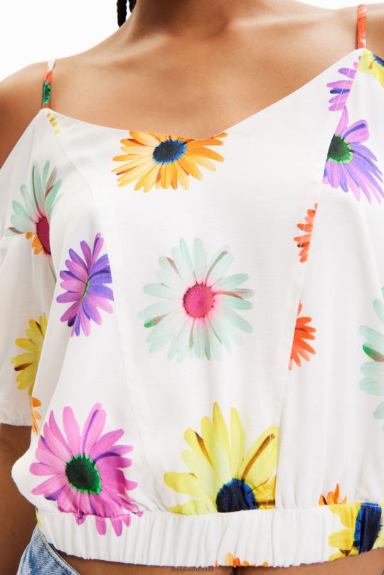Desigual Colombia bolsos - ropa 4802L400 mujer Desigual blusa corta fruncida con flores
