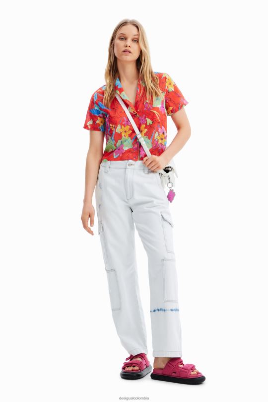 ropa 4802L433 mujer Desigual camisa corta de resort - Desigual Colombia rebajas