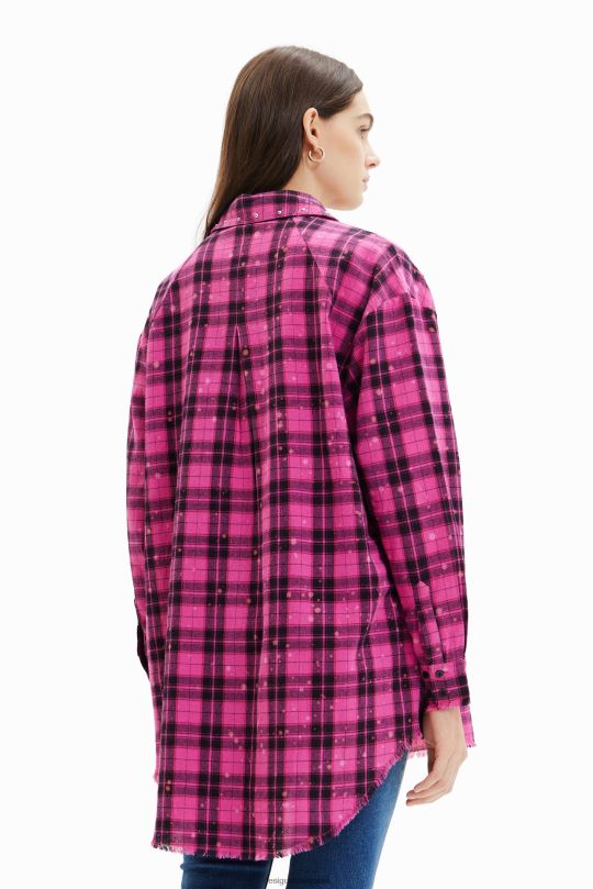 ropa 4802L449 mujer Desigual camisa a cuadros de gran tamaño - Desigual sale damen