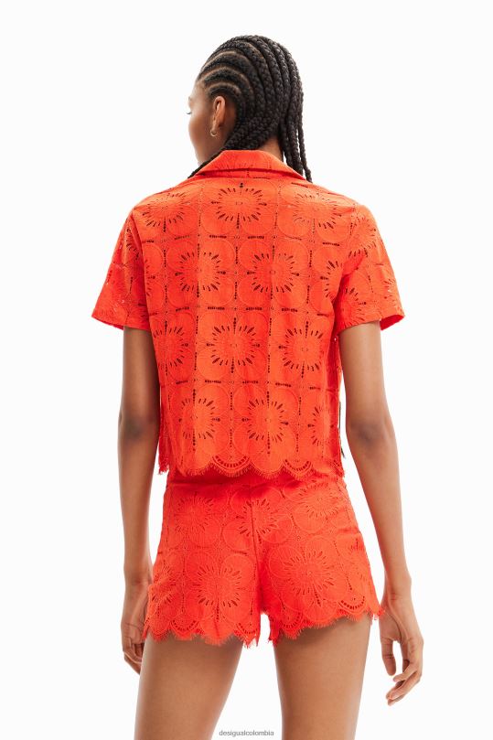 ropa 4802L454 mujer Desigual camisa corta de encaje - Desigual sales online