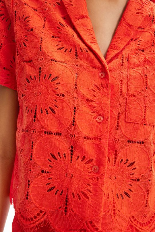 ropa 4802L454 mujer Desigual camisa corta de encaje - Desigual sales online