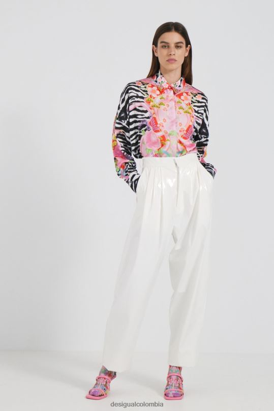 ropa 4802L470 mujer Desigual camisa de cebra de flores - Desigual shop
