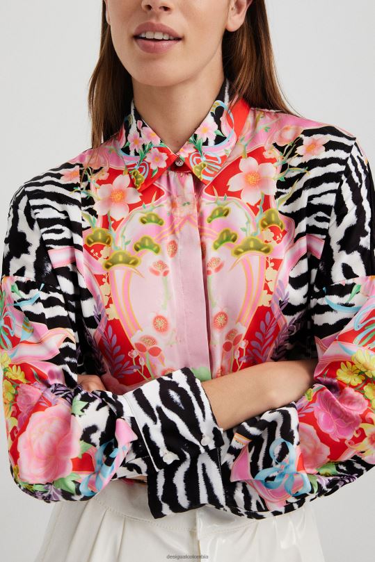 ropa 4802L470 mujer Desigual camisa de cebra de flores - Desigual shop