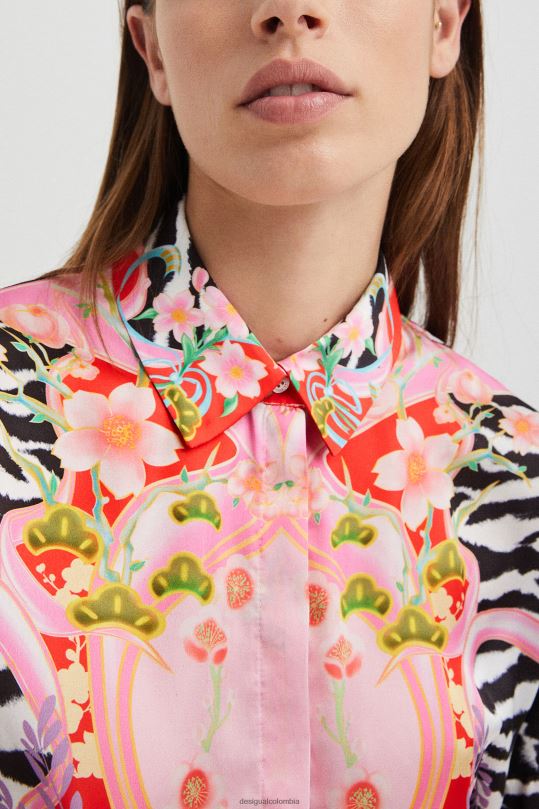 ropa 4802L470 mujer Desigual camisa de cebra de flores - Desigual shop