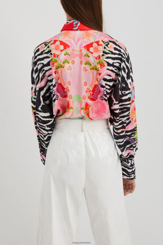 ropa 4802L470 mujer Desigual camisa de cebra de flores - Desigual shop